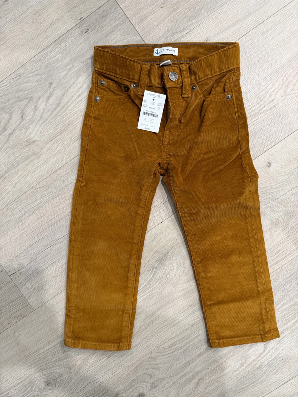 NWT Crewcuts Skinny Corduroy Jeans in Mustard Brown